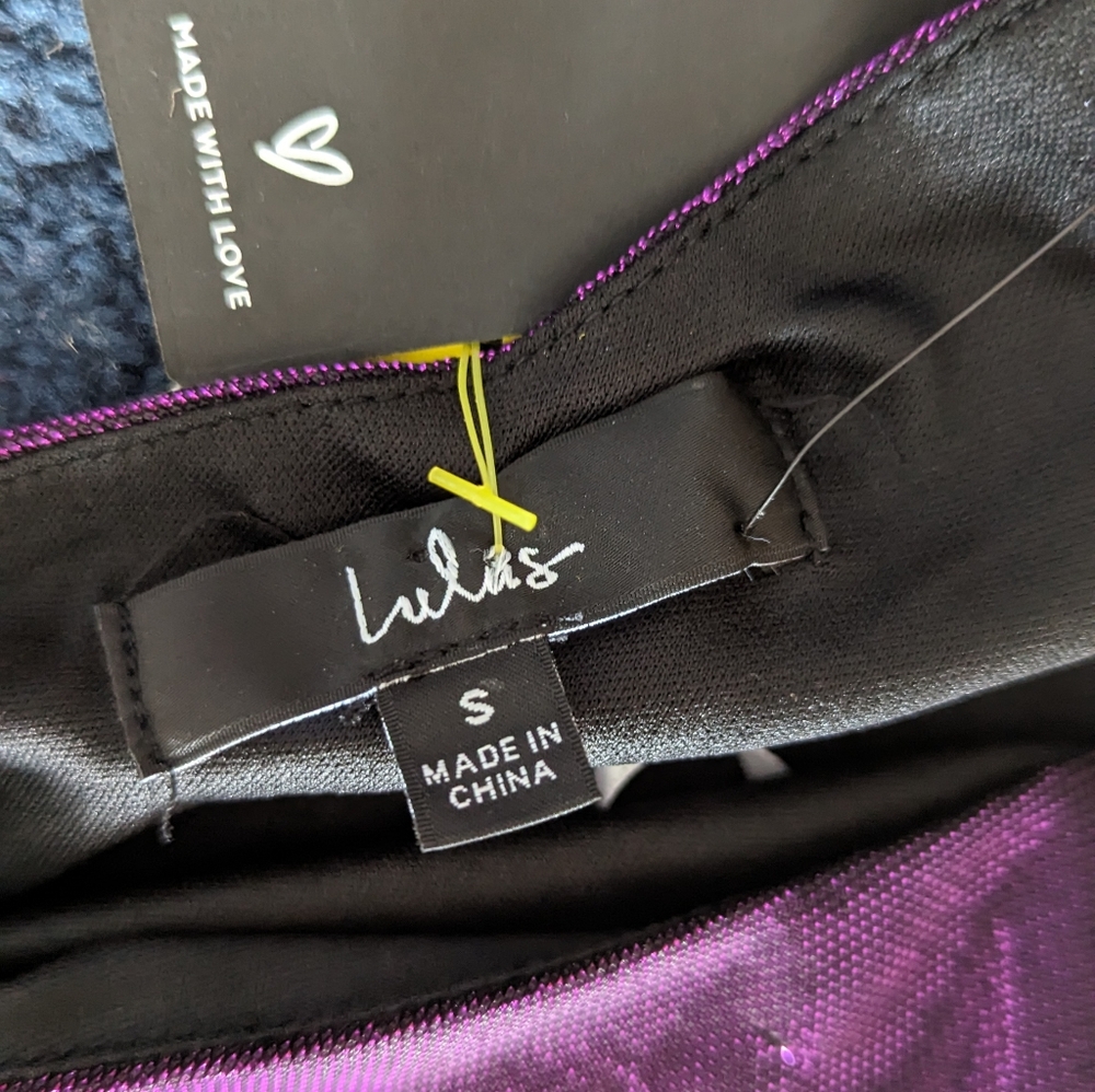 NWT Lulu's Purple Metallic Shimmer Dress - Picture 11 of 14